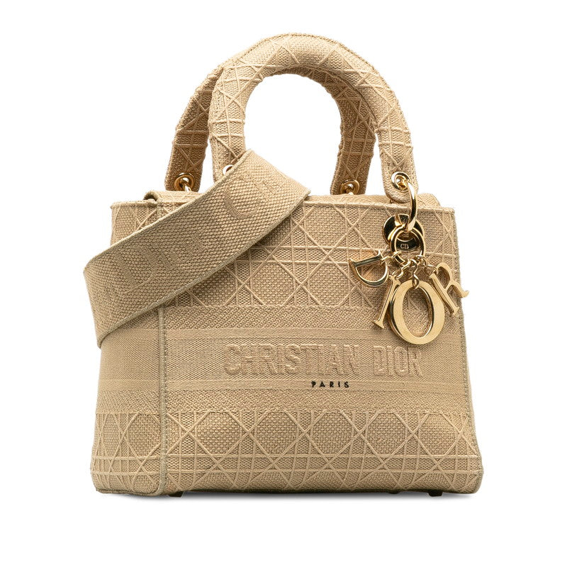 Dior Lady Lite Cannage 2Way Bag Canvas Travel Bag