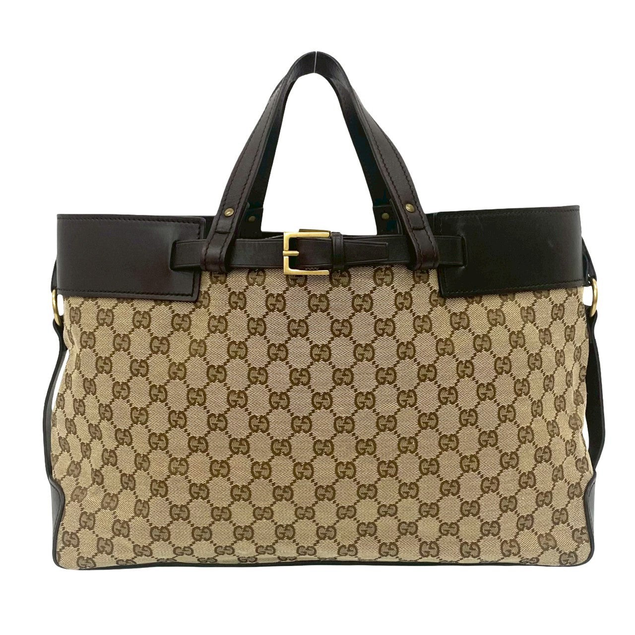 Gucci Tote Bag Leather Canvas Bag 10