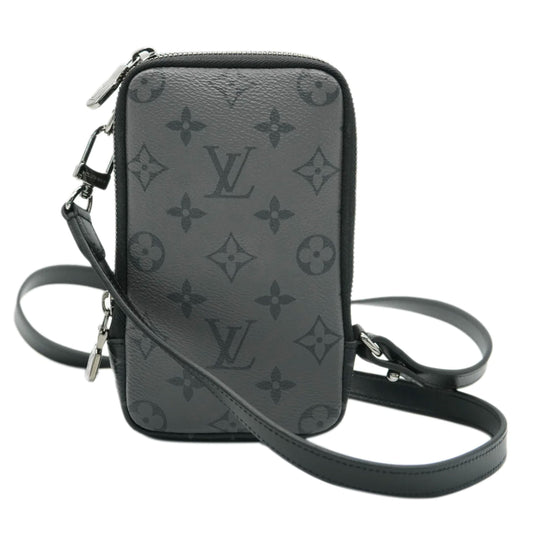 Louis Vuitton Reverse Eclipse Double Phone Pouch Monogram Canvas Handbag