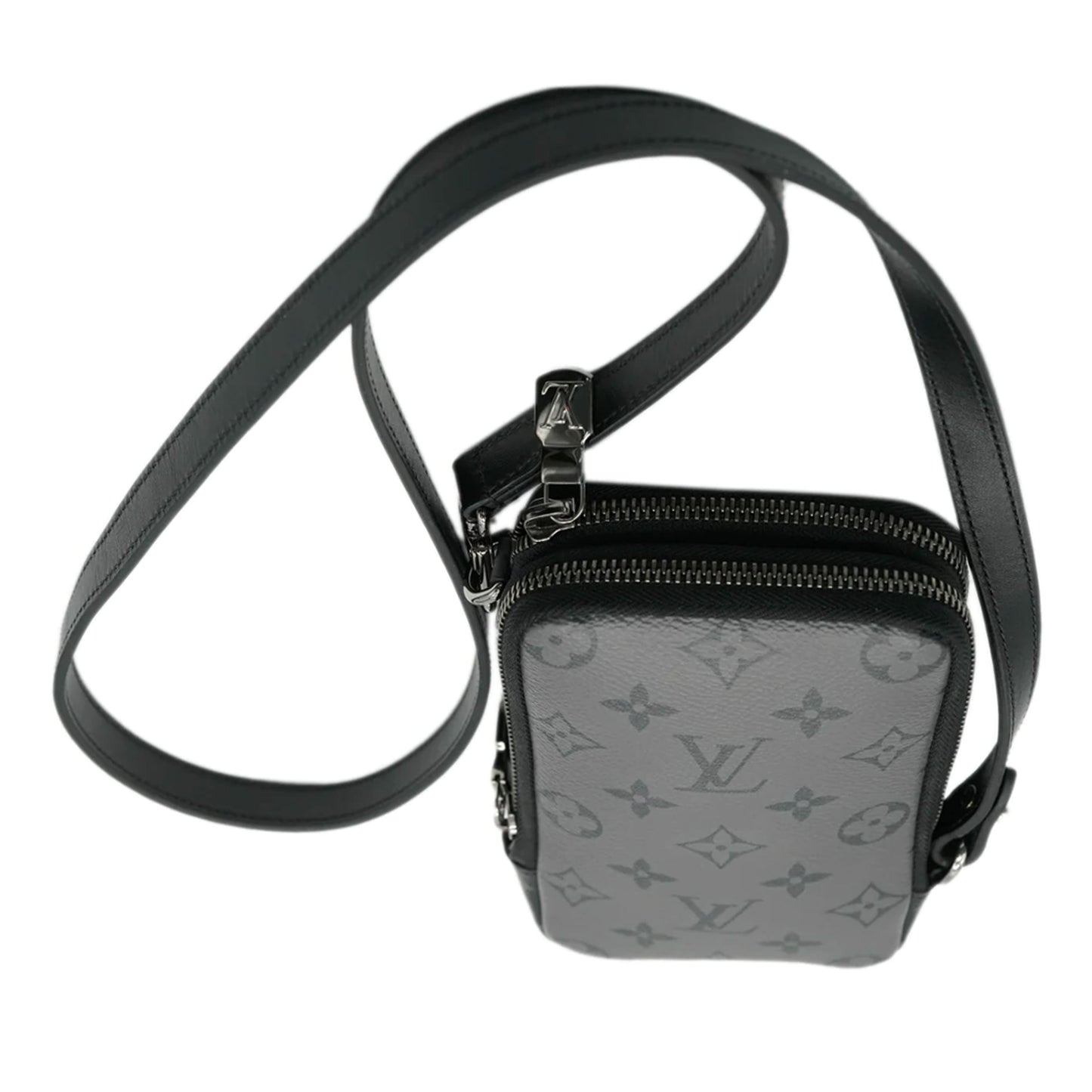 Louis Vuitton Reverse Eclipse Double Phone Pouch Monogram Canvas Handbag