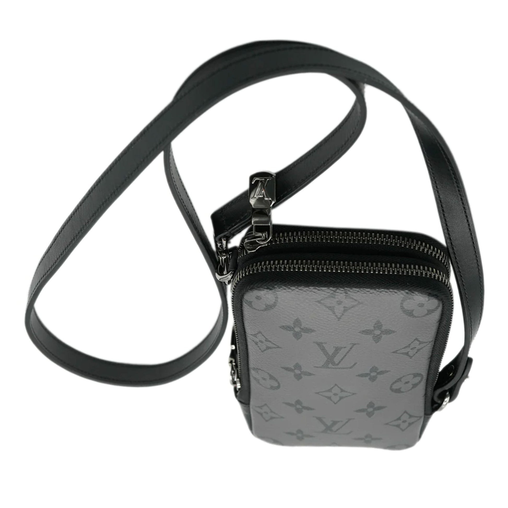 Louis Vuitton Reverse Eclipse Double Phone Pouch Monogram Canvas Handbag