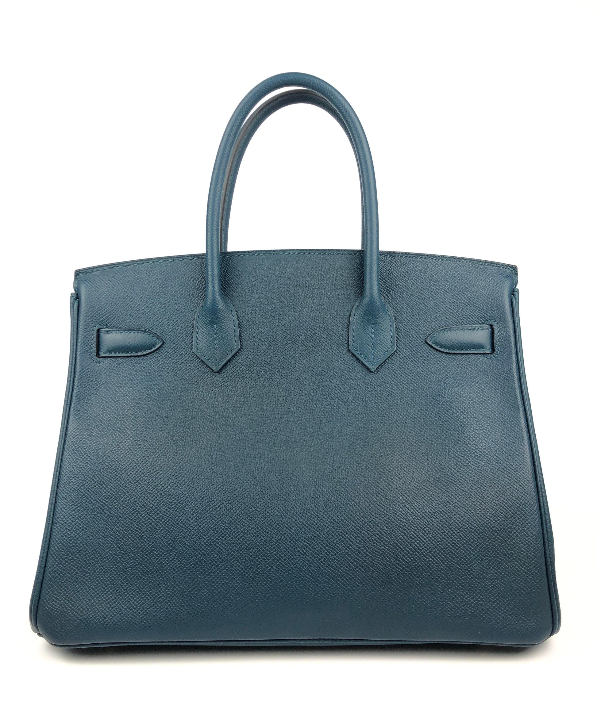 Hermes Luxury Cm Colvert Epsom Birkin With Hardware Blue Gold Travel Bag