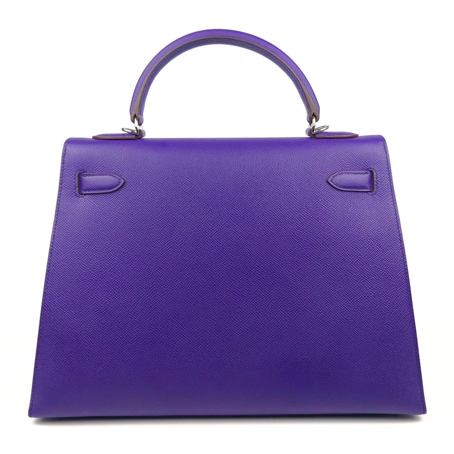 Hermes Violet Epsom Sellier Kelly W Palladium Hardware Handbag Travel Bag