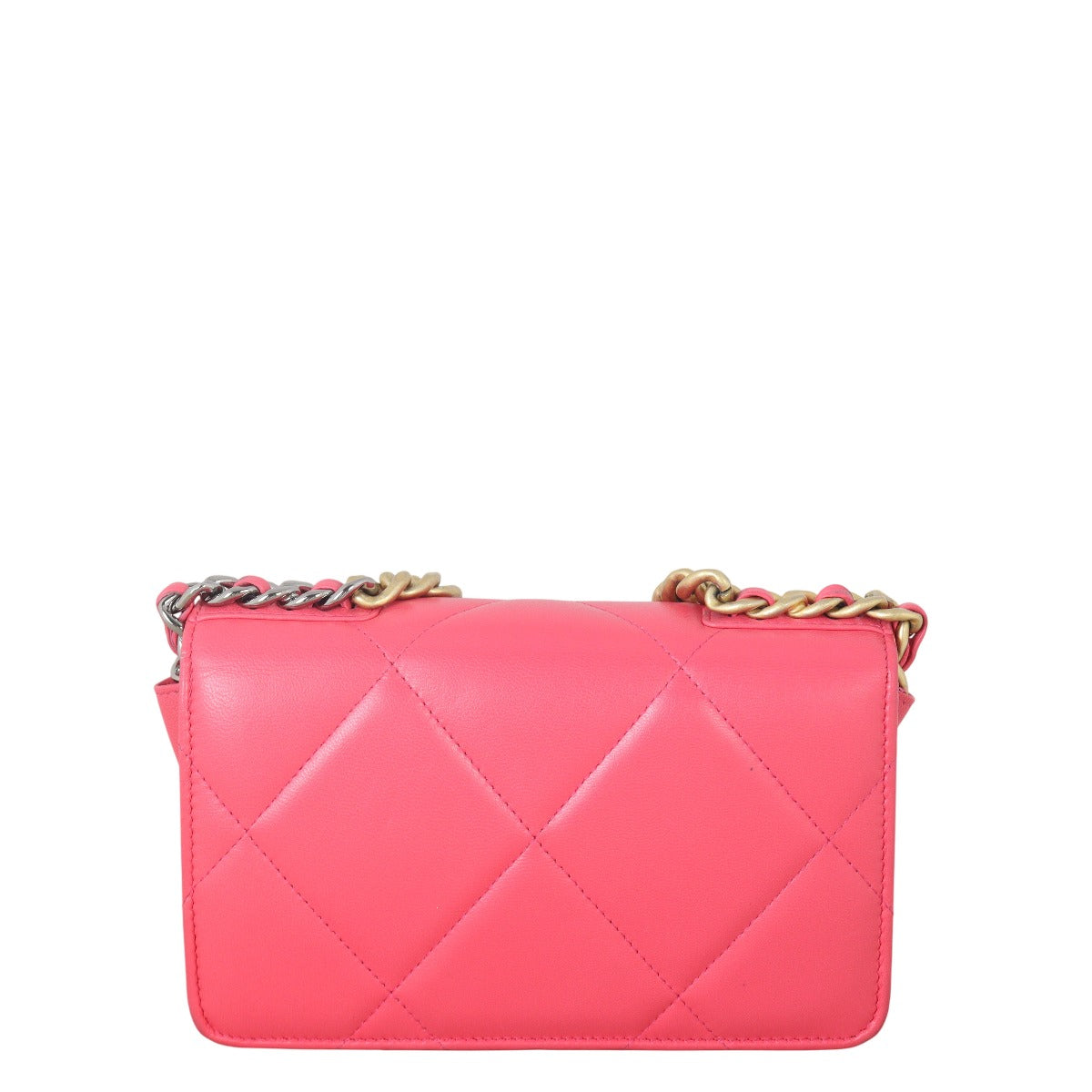Chanel 19 Wallet On Handbag Quilted Pink Shoulder Bag