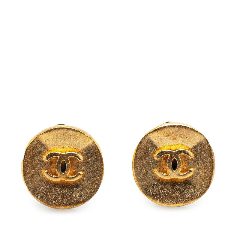 Chanel Gold Plated Coco Mark Earrings Jewelry