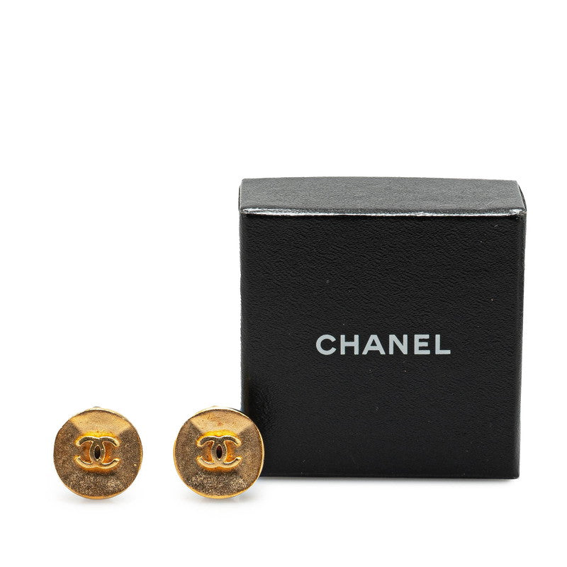 Chanel Gold Plated Coco Mark Earrings Jewelry