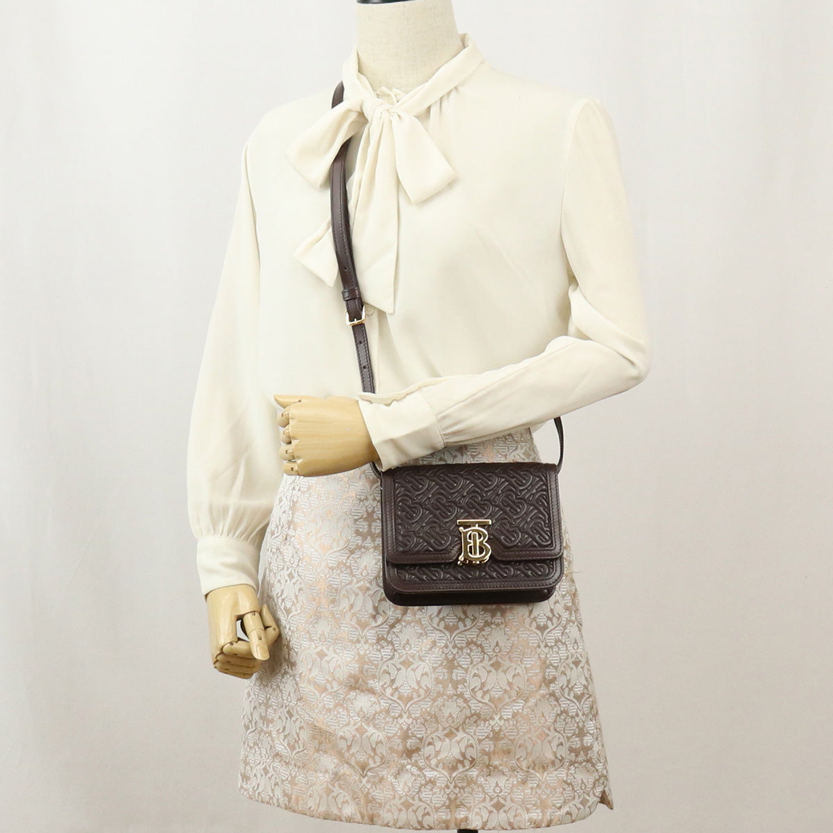 Burberry Tb Shoulder Bag Diagonal Shoulder Bag Women Leather Brown