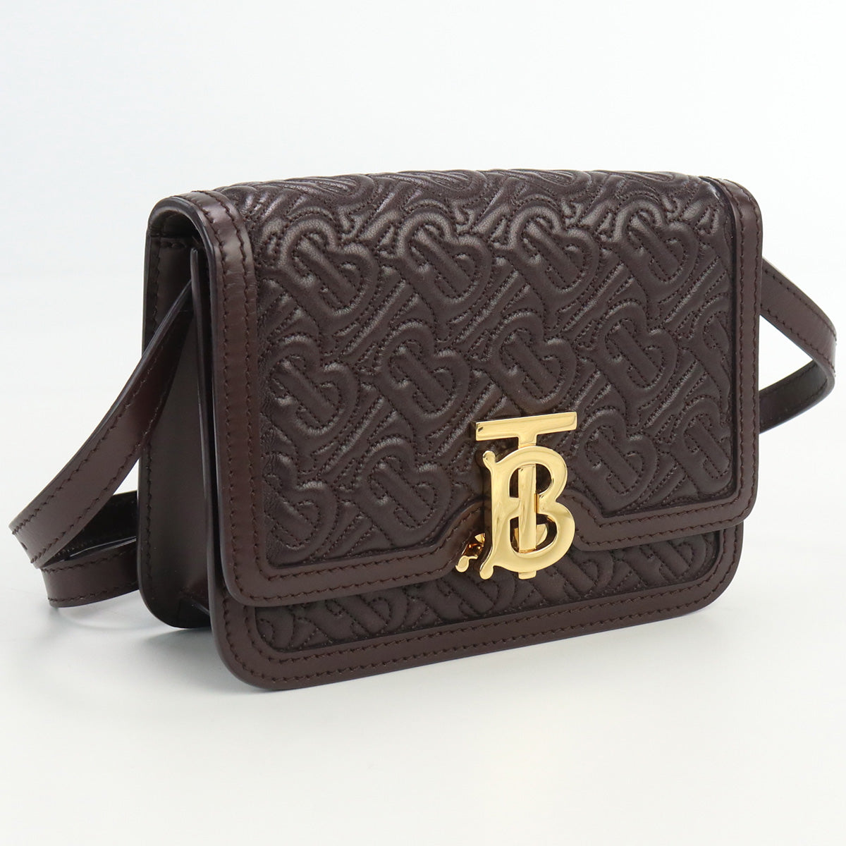 Burberry Tb Shoulder Bag Diagonal Shoulder Bag Women Leather Brown