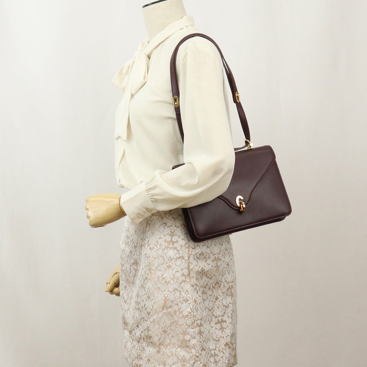 Dior Christian Shoulder Bag Diagonal Purple Women Leather