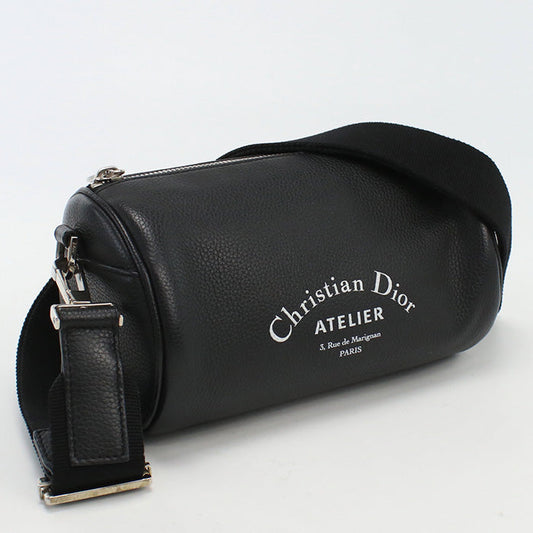 Dior Christian Roller Atelier Diagonal Shoulder Bag Unisex Leather Black