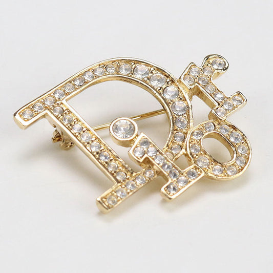 Dior Brooch Other Accessories Plated,Rhinestone Women Handbag Gold Logo Travel Bag