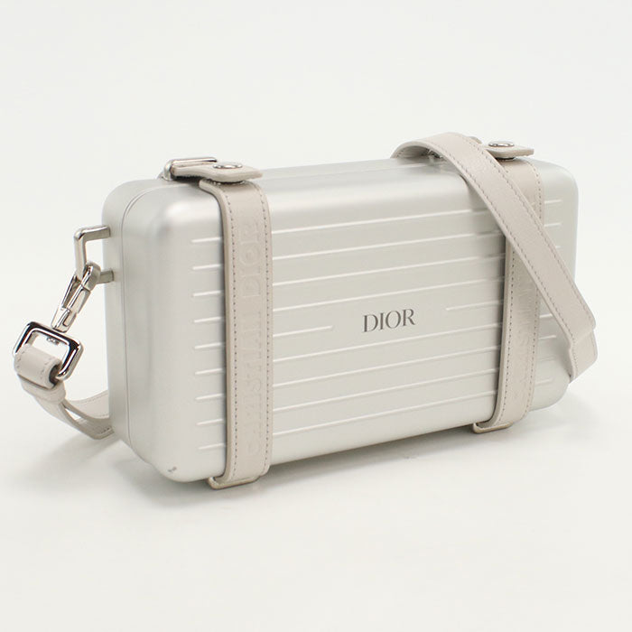 Dior Personal Crossbody Bag Collaboration Aluminum Unisex Silver