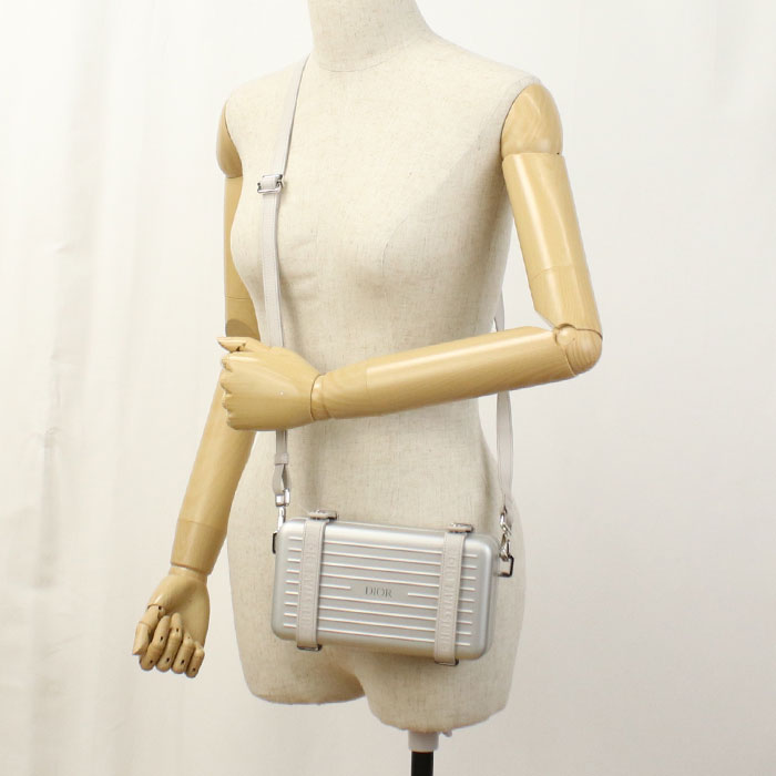 Dior Personal Crossbody Bag Collaboration Aluminum Unisex Silver