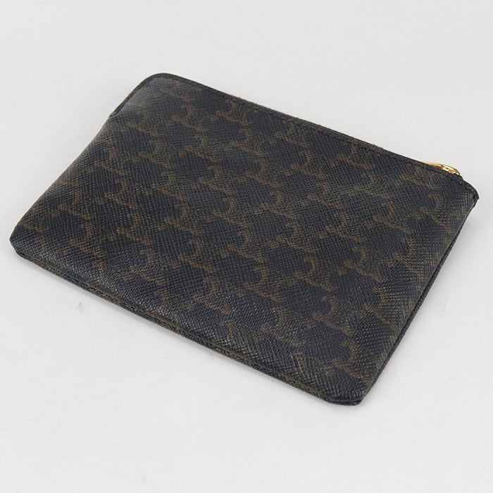 Coin Purse Triomphe Coin Pocket Pvc Women Canvas Black Travel Bag