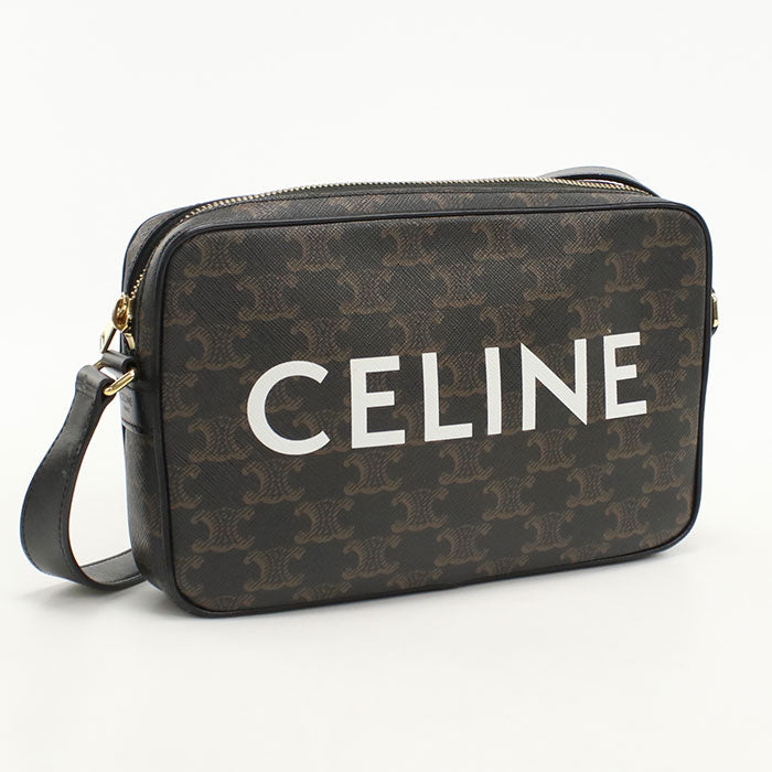 Messenger Triomphe Diagonal Shoulder Bag Pvc Women Canvas Black