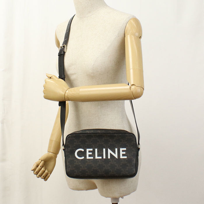 Messenger Triomphe Diagonal Shoulder Bag Pvc Women Canvas Black