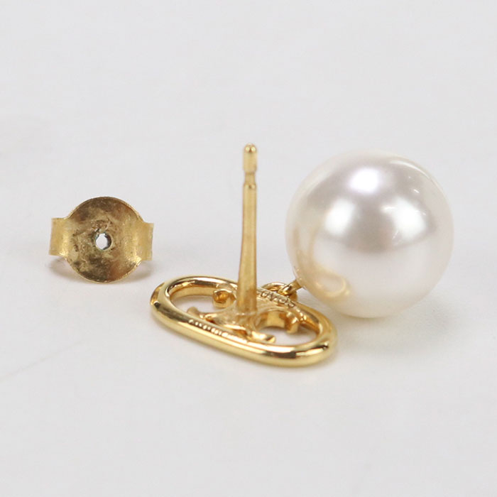 Pearl Pierce Triomphe Pierce Metal Pearl Women Gold Travel Bag