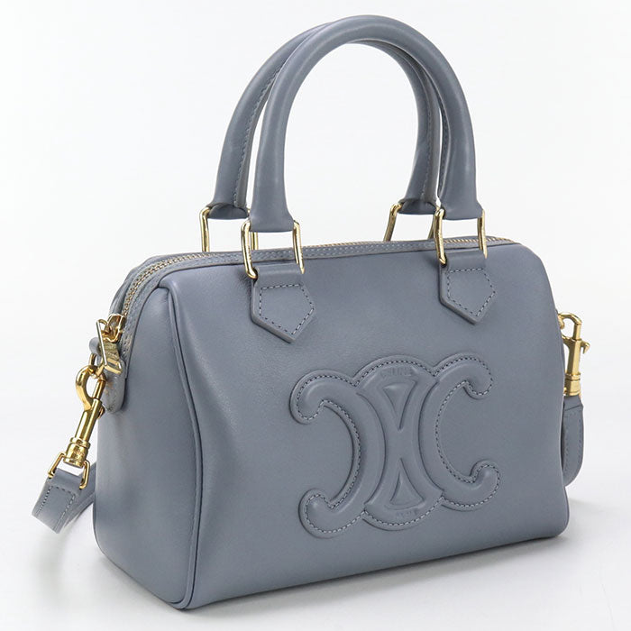 Boston Handbag Calfskin Women Blue Small Travel Bag