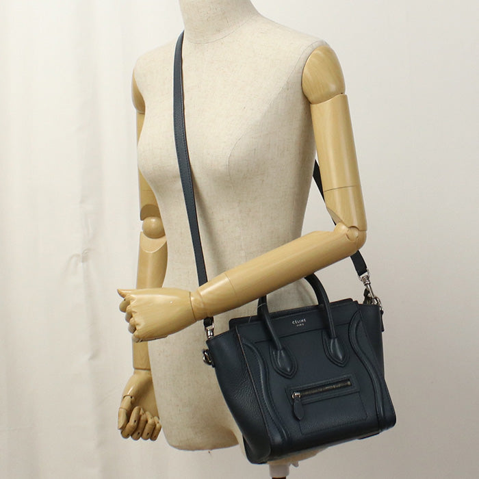 Luggage Nano Shopper Way Handbag Navy Women Leather Travel Bag