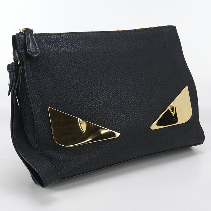 Fendi 7Va491 Bugseye Clutch Bag Women Leather Black