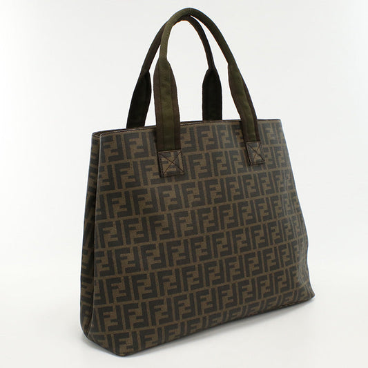 Fendi 7Va271 Uzd Tote Bag Zucca Pattern Handbag Coated Canvas Brown
