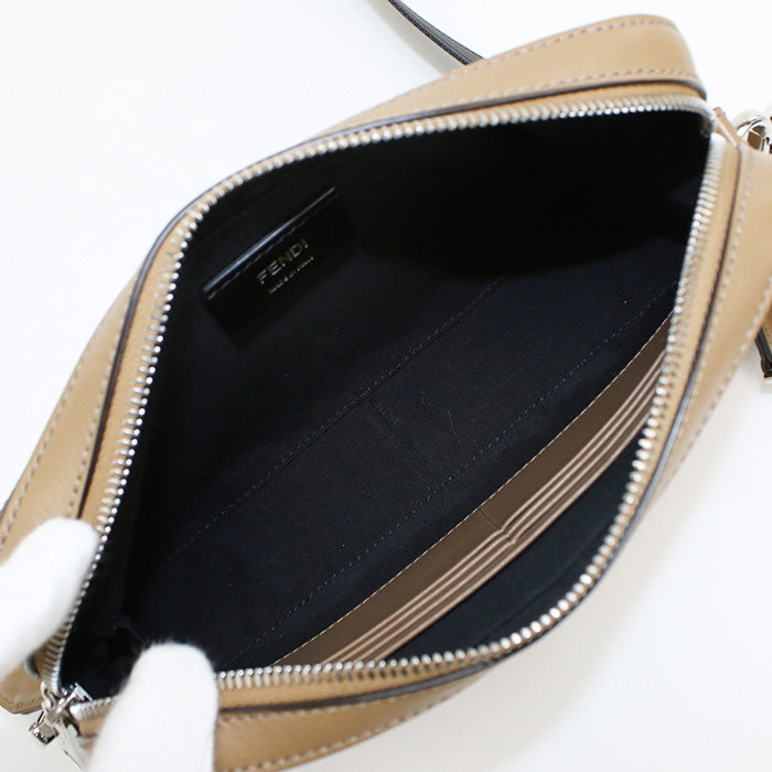 Fendi 7M0286 Shoulder Bag Zucca Cam Camera Case Pvc Leather Brown Medium