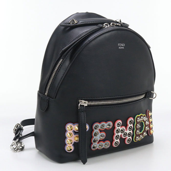 Fendi 8Bz038 Backpack Women Leather Black Small