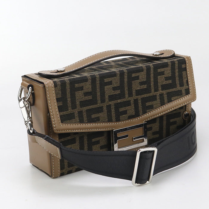 Fendi 7Va565 Afbv Soft Trunk Baguette Shoulder Bag Cotton Brown