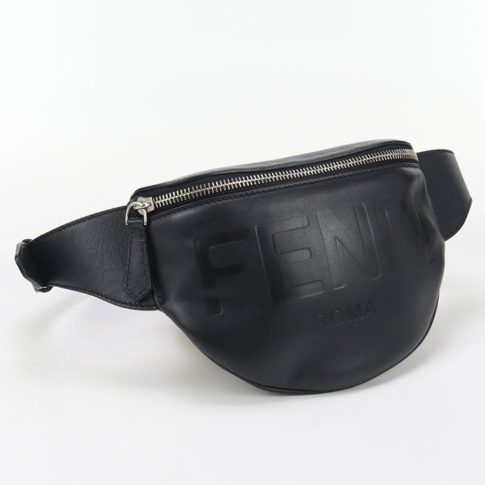 Fendi 7Va525 Body Bag New Marsupio Mall Belt Bag Leather Calf Leather Black