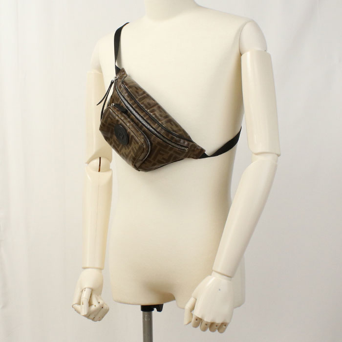 Fendi 7Va446 Body Bag Zucca Belt Bag Crossbody Bag Brown