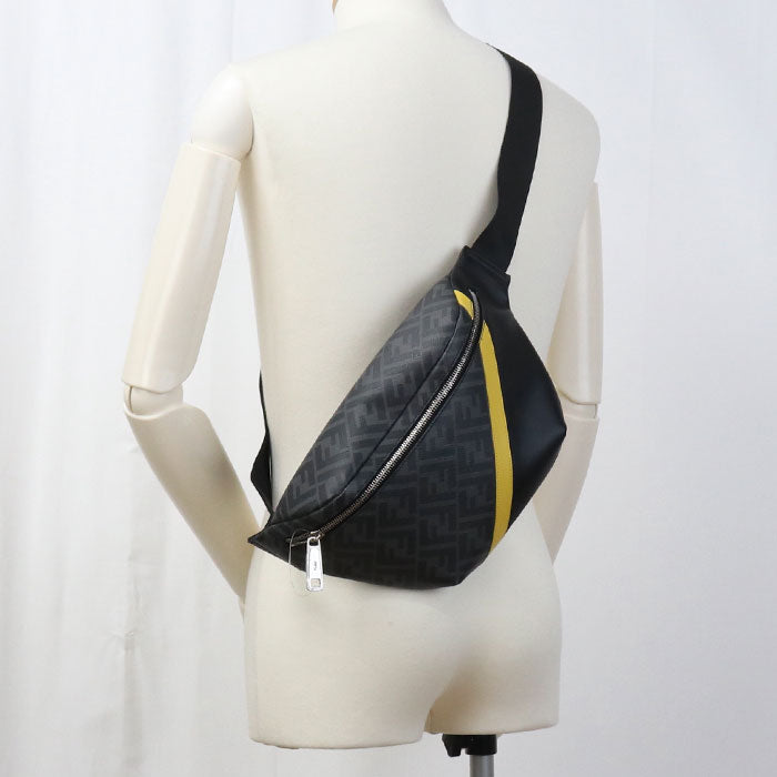 Fendi 7Va562 Belt Bag Diagonal Body Bag Pvc Mens Black