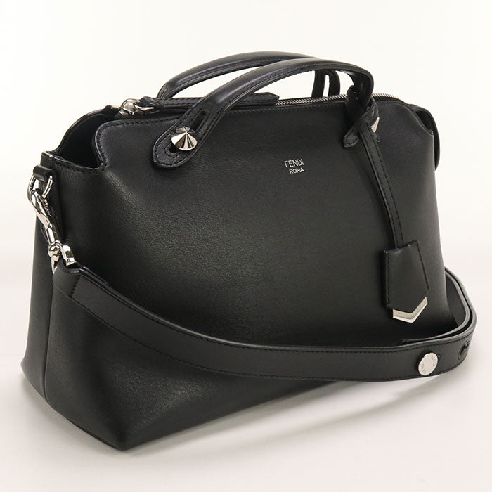Fendi 8Bl146 Handbag By The Way 2Way Handbag Calf Leather Black Travel Bag