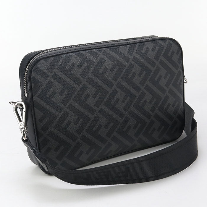 Fendi 7M0286 Alka Camera Case Diagonal Shoulder Bag Pvc Leather Black