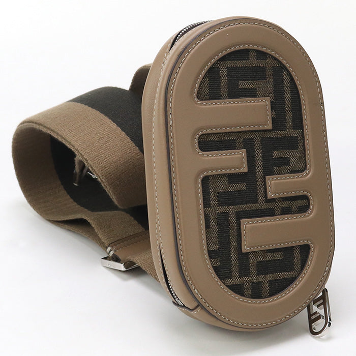 Fendi 8Av416 Body Bag Olock Crossbody Bag Jacquard Women Leather Canvas