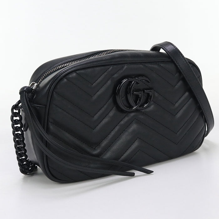Gucci GG Marmont camera Leather Black Small Crossbody Bag