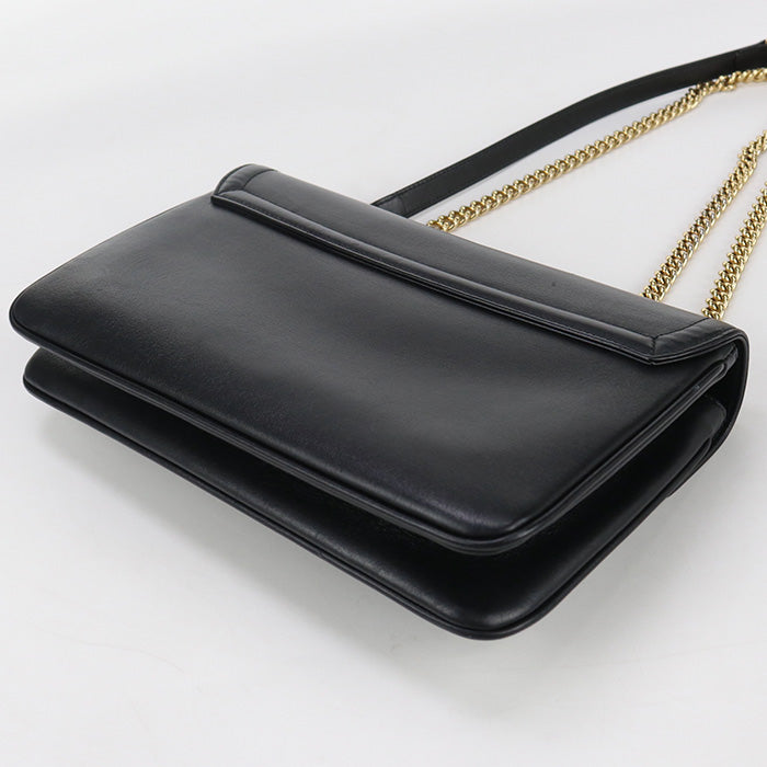 Gucci Raja ChainShoulder Leather Black Medium Shoulder Bag