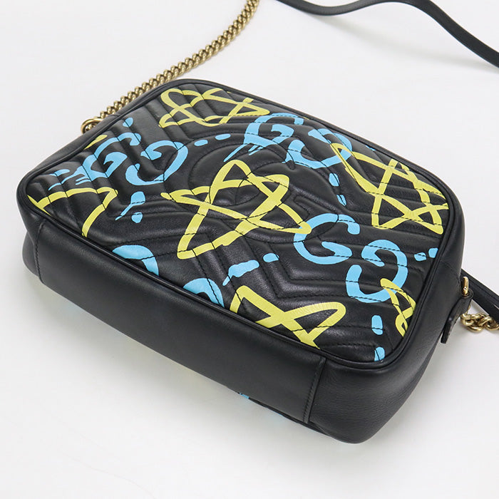 Gucci ChainShoulder GG Marmont Leather Black Shoulder Bag
