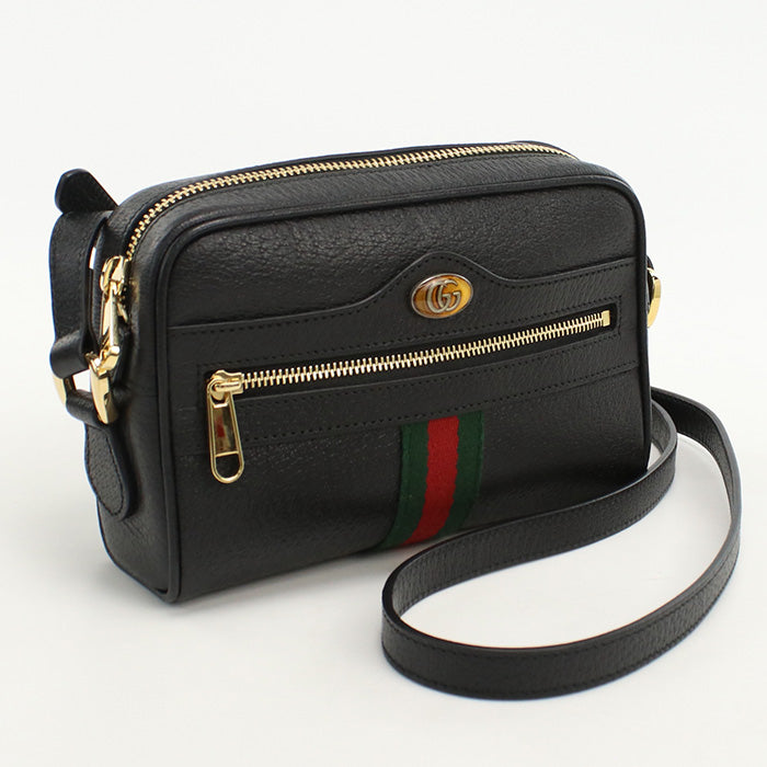 Gucci Offidia Sherry Line Pochette Leather Black Shoulder Bag