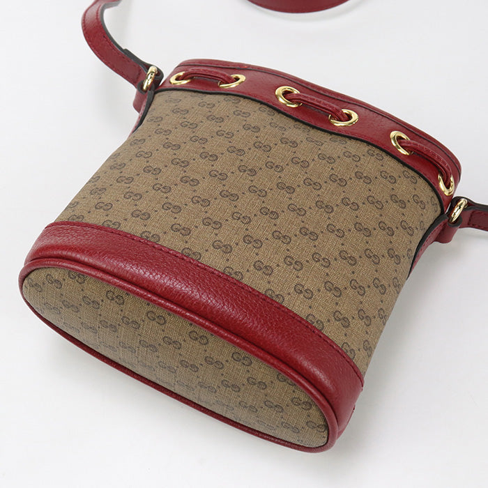 Gucci Doraemon Micro GG Diagonal PVC Leather Brown Shoulder Bag