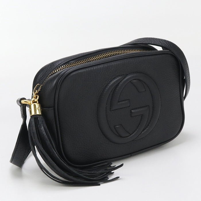Gucci Soho Diagonal Leather Black Shoulder Bag