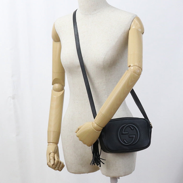 Gucci Soho Diagonal Leather Black Shoulder Bag