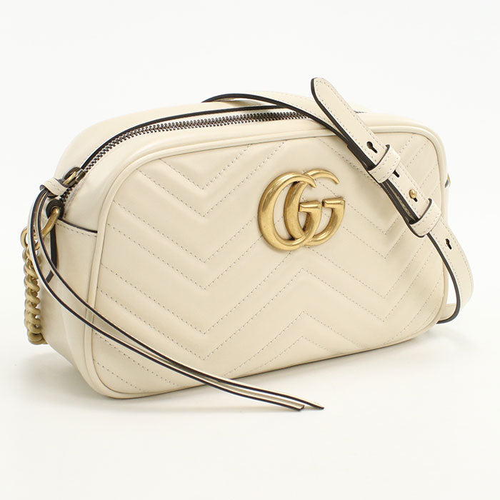 Gucci camera GG Marmont Leather White Small Shoulder Bag