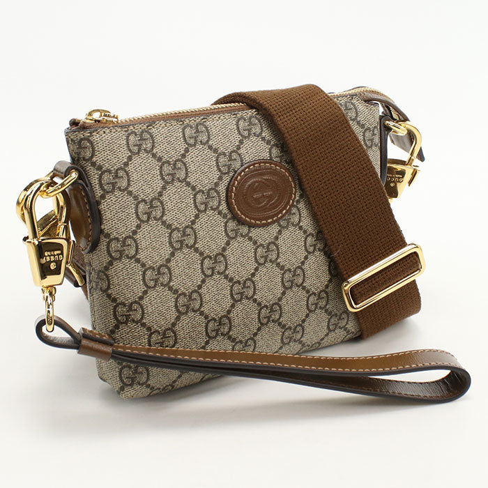 Gucci Interlocking G Diagonal GG Supreme Beige Shoulder Bag