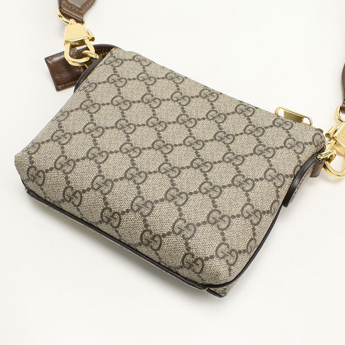 Gucci Interlocking G Diagonal GG Supreme Beige Shoulder Bag