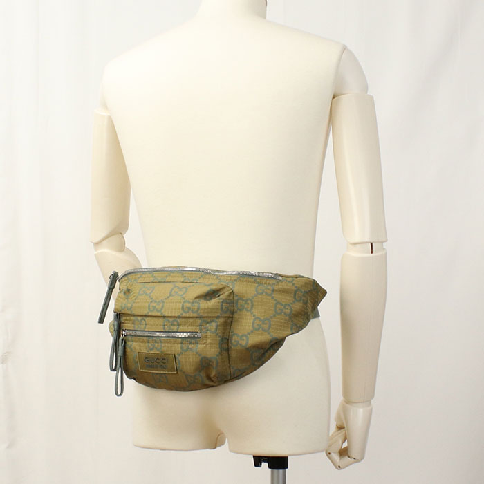 Gucci GG Ripstop body Nylon Green Belt