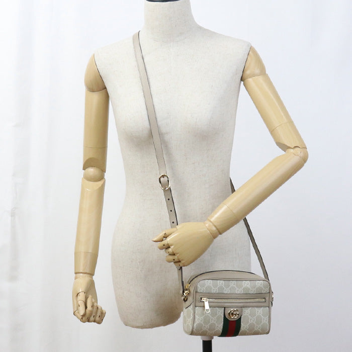 Gucci 2ZGMN Ofidia Diagonal GG Supreme White Shoulder Bag