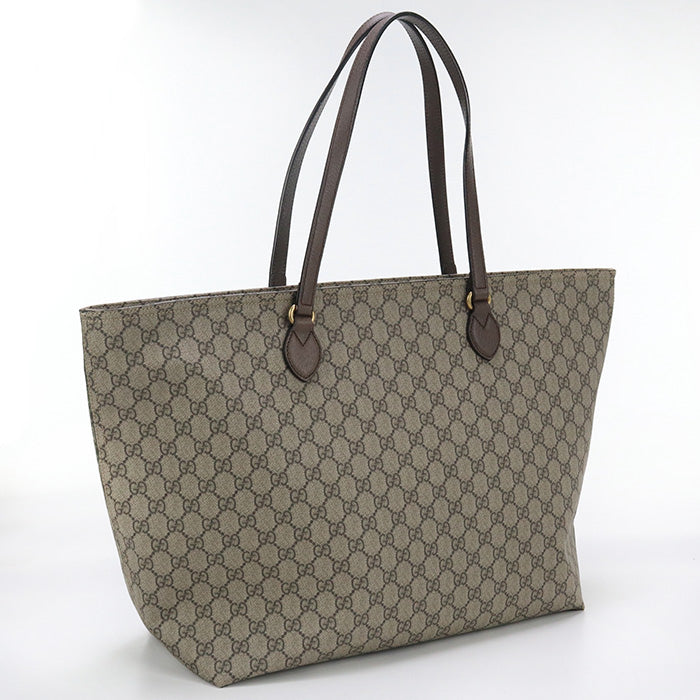 Gucci K5I5T GG Supreme Leather Canvas Beige Tote Bag