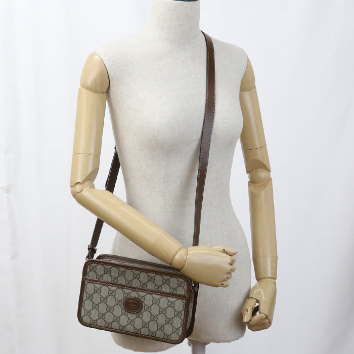 Gucci Interlocking G Diagonal GG Supreme Beige Shoulder Bag Usdgu96458011