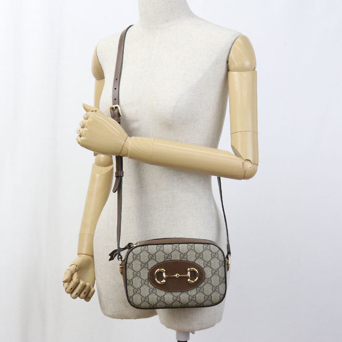 Gucci Horsebit GG Supreme Leather Beige Small Shoulder Bag