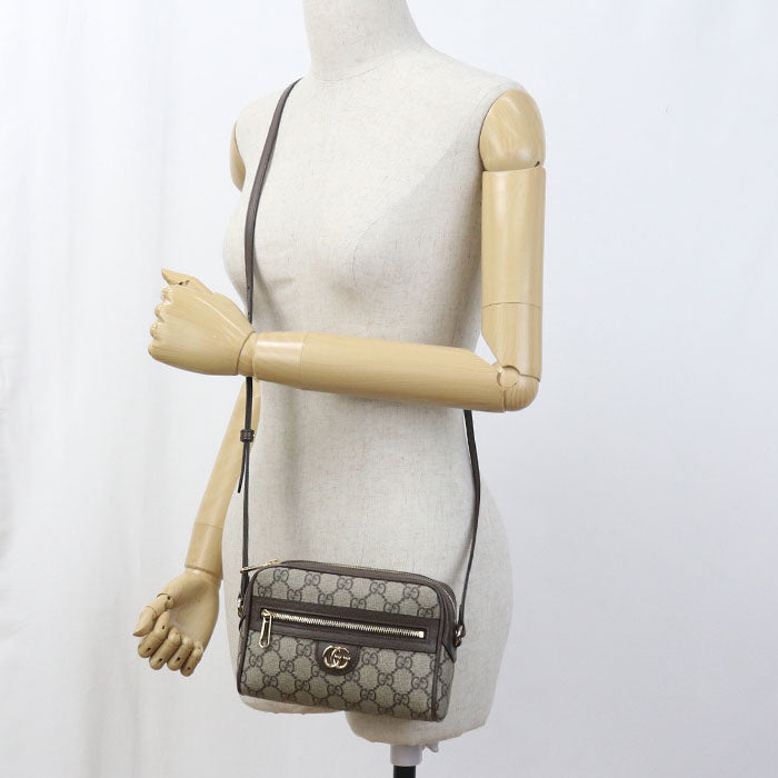 Gucci Ofidia Diagonal GG Supreme Leather Beige Mini Shoulder Bag